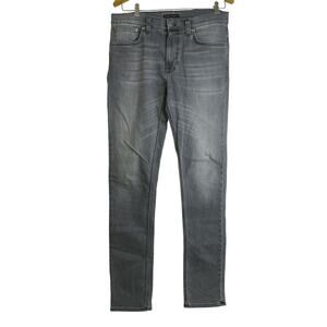 Nudie Lean Dean Slim Tapered Jeans 33 Pine Grey Mens Denim Organic Cotton 34x33